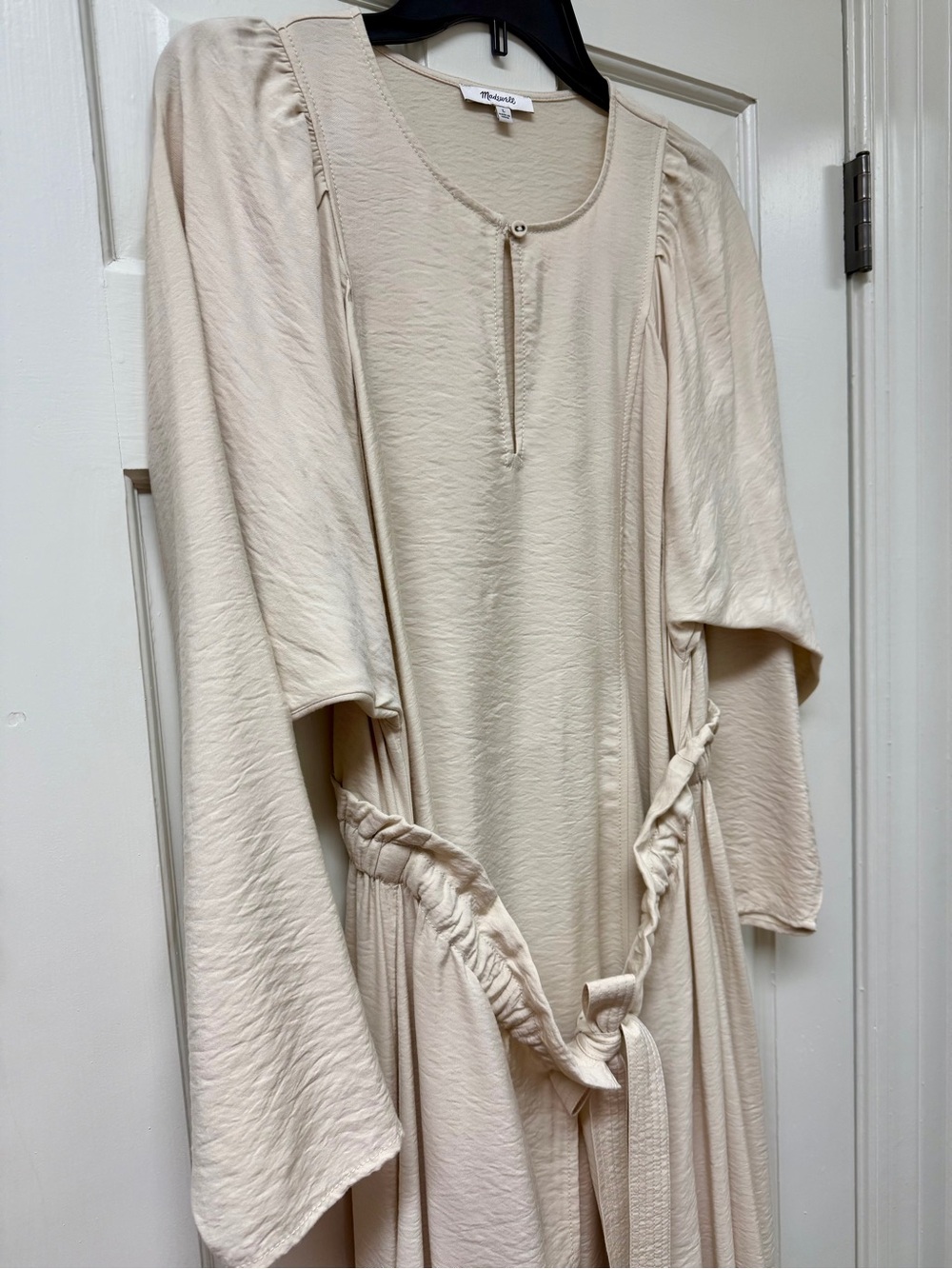 Madewell Cream Textured Midi Dress Size L